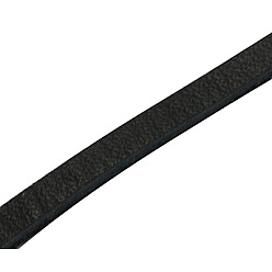 Черный Шнур натуральной кожи, кожаный шнур ювелирных изделий, чёрные, 3x2 мм, около 100 ярдов / пачка (300 футов / пачка)