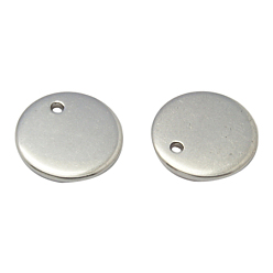 Stainless Steel Color 201 Stainless Steel Stamping Blank Tag Pendants, Flat Round, Size: about 8mm diameter, 1mm thick, hole: 0.5mm