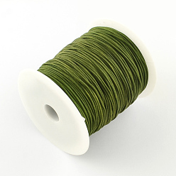Dark Olive Green Nylon Thread, with One Nylon Thread inside, Dark Olive Green, 2mm, about 109.36 yards(100m)/roll