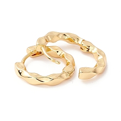 Настоящее золото 18K Кованые маленькие серьги-кольца для девочек и женщин, реальный 18 k позолоченный, 9 датчик, 3x17 мм, штифты : 1 мм
