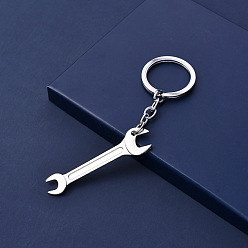 Platine Porte-clés pendentif en alliage, Avec des anneaux clés, clé, platine, 5.5~6.5 cm