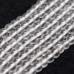 Clear Natural Quartz Crystal Bead Strands, Round, Grade A, Clear, 4mm, Hole: 1mm, about 96pcs/strand, 14.9 inch~15.1'