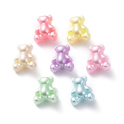 Couleur Mélangete Perles acryliques opaques, ours, couleur mixte, 13.5x11.5x8mm, Trou: 2.5mm, environ1315 pcs / 500 g