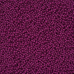 Rosa Oscura 11/0 calificar unas cuentas redondas de semillas de vidrio, pintura para hornear, de color rosa oscuro, 2.3x1.5 mm, agujero: 1 mm, sobre 48500 unidades / libra