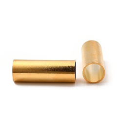 Chapado en Oro Real de 24K 304 bolas de acero inoxidable, abalorios de grande agujero, columna, real 24 k chapado en oro, 25x9 mm, agujero: 8 mm