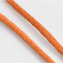 Chocolate Macrame Rattail Chinese Knot Making Cords Round Nylon Braided String Threads, Satin Cord, Chocolate, 2mm, about 10.93 yards(10m)/roll