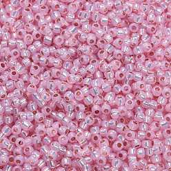 (2105) Silver Lined Pink Opal Cuentas de semillas redondas toho, granos de la semilla japonés, (2105) ópalo rosa forrado en plata, 11/0, 2.2 mm, agujero: 0.8 mm, acerca 1110pcs / botella, 10 g / botella