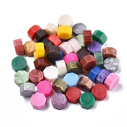 Color mezclado Sellado de partículas de cera, para sello de sello retro, octágono, color mezclado, 9 mm, sobre 1500 unidades / 500 g