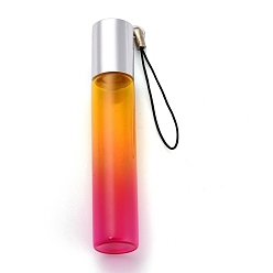 Colorful 10ml Glass Gradient Color Essential Oil Empty Perfume Bottles, with 304 Stainless Steel Roller Ball, Aluminum Bottle Caps and Nylon Thread, Column, Colorful, 15.9cm, Capacity: 10ml(0.34fl. oz)