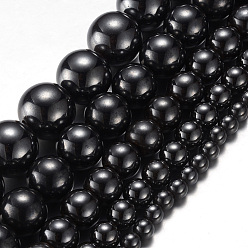 Color original Hebras de perlas magnéticas de hematita sintética, Grado A, rondo, color original, 6 mm, agujero: 1 mm, sobre 65 unidades / cadena, 15.7 pulgada (40 cm)