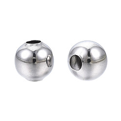 Stainless Steel Color Round 304 Stainless Steel Beads, for Jewelry Craft Making, Stainless Steel Color, 5x5mm, Hole: 1.6mm