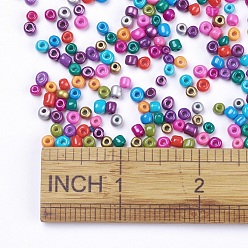 Mixed Color 6/0 Baking Paint Glass Seed Beads, Mixed Color, 4~5x3~4mm, Hole: 1~2mm, about 4500pcs/bag