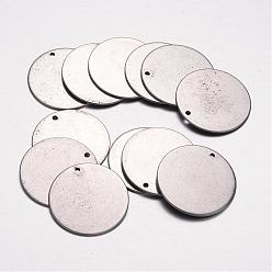 Stainless Steel Color 304 Stainless Steel Pendants, Stamping Blank Tag Pendants, Flat Round, Stainless Steel Color, 23x1mm, Hole: 1.5mm