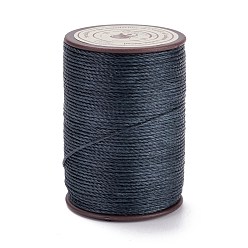 Gris Ardoise Foncé Ficelle ronde en fil de polyester ciré, cordon micro macramé, cordon torsadé, pour la couture de cuir, gris ardoise foncé, 0.8mm, environ 54.68 yards (50m)/rouleau
