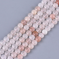 Pink Aventurine Natural Pink Aventurine Beads Strands, Faceted, Flat Round, 6~6.5x3.5mm, Hole: 0.8mm, about 59~60pcs/strand, 14.9 inch~15.1 inch