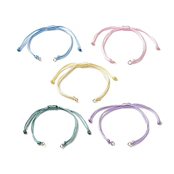 Mixed Color Braided Nylon Thread, with 304 Stainless Steel Jump Rings, for Adjustable Link Bracelet Making, Mixed Color, 10-3/8 inch(26.4cm), Inner Diameter: 1/8 inch(0.32cm)