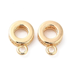 Real 18K Gold Plated Brass Tube Bails, Loop Bails, Donut, Real 18K Gold Plated, 11x7.5x3mm, Hole: 1.6mm, Inner Diameter: 4mm