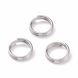 Color de Acero Inoxidable 304 anillos partidos de acero inoxidable, anillos de salto de doble bucle, color acero inoxidable, 8x1.5 mm, diámetro interior: 6.5 mm, alambre simple: 0.75 mm