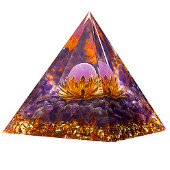 Améthyste Décorations pyramidales en cristal d'améthyste, ange guérisseur pyramide de cristal pyramide de pierre, pour la méditation de guérison, 50x50x55mm