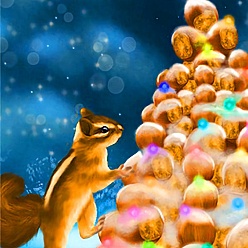 Squirrel Diy рождественская тема прямоугольный набор для алмазной живописи, включая сумку со стразами из смолы, алмазная липкая ручка, поднос тарелка и клей глина, белка, 400x300 мм