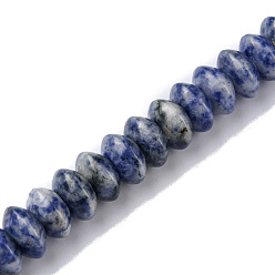 Jaspe Avec Point Bleu Perles de jaspe tache bleue naturelle, perles de soucoupe, rondelle, 12x5.5~6.5mm, Trou: 1.2mm, Environ 33 pcs/chapelet, 7.80~8.82 pouce (19.8~22.4 cm)