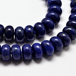 Lapis Lazuli Natural Lapis Lazuli Bead Strands, Rondelle, Dyed, 8x5mm, Hole: 1mm, about 76pcs/strand, 15 inch