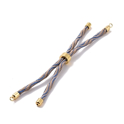 Camel Nylon Cord Silder Bracelets, for Connector Charm Bracelet Making, with Rack Plating Golden Brass Clasp, Long-Lasting Plated, Cadmium Free & Lead Free, Camel, 9-1/8x1/8 inch(23x0.3cm), Hole: 2mm