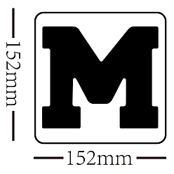 Letter M Modèle de travail manuel de boucle d'oreille en acrylique, pochoirs de découpe de cuir de carte, carrée, Motif de lettre, letter.m, 15.2x15.2x0.4 cm