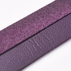 Púrpura Cordón de gamuza sintética plana de un solo lado, encaje de imitación de gamuza, púrpura, 10x1.5 mm, aproximadamente 1.09 yardas (1 m) / hebra