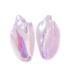 Orchid Iridescent Plating Acrylic Beads, Conch Shell Shape, Orchid, 30x15.5x14.5mm, Hole: 1.6mm
