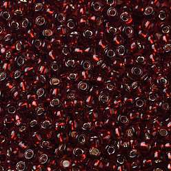 (2153S) Silver Lined Dark Cherry Amber TOHO Round Seed Beads, Japanese Seed Beads, (2153S) Silver Lined Dark Cherry Amber, 11/0, 2.2mm, Hole: 0.8mm, about 5555pcs/50g