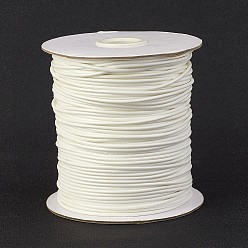 White Eco-Friendly Korean Waxed Polyester Cord, White, 3mm, about 41.01~41.56 Yards(37.5~38m)/Roll
