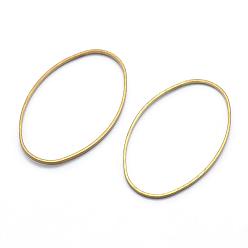 Raw(Unplated) Brass Linking Rings, Oval, Lead Free & Cadmium Free & Nickel Free, Raw(Unplated), 26x16x0.7mm, Inner Diameter: 15x25mm