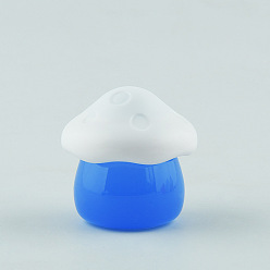 Bleu Royal Récipient rechargeable en acrylique imitation gelée en forme de champignon avec couvercle en plastique pp, pot de confiture de crème pour le visage de rouge à lèvres de voyage portable, bleu royal, 4.48x4.48 cm, capacité: 10 g