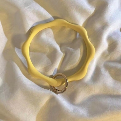 Jaune Lanière de téléphone à boucle en silicone, dragonne pour téléphone portable, jaune, 8.7 cm