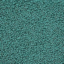 Turquesa 11/0 calificar unas cuentas redondas de semillas de vidrio, pintura para hornear, turquesa, 2.3x1.5 mm, agujero: 1 mm, sobre 48500 unidades / libra