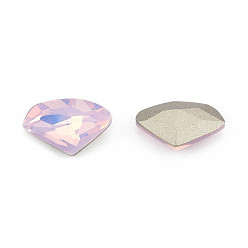 Rose Clair K 9 cabochons en verre strass, dos et dos plaqués, facette, diamant, rose clair, 9x14x4.5mm