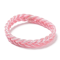 Pink Pulseras elásticas trenzadas con cordón de plástico brillante, rosa, diámetro interior: 2-3/8 pulgada (6.1 cm)
