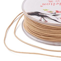 Navajo White Nylon Trim Cord, for Chinese Knot Kumihimo String, Navajo White, 0.5mm, about 40m/roll