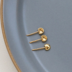 Oro Alfileres de cabeza de oreja de ratón de latón, para hacer perlas barrocas, dorado, 12.5x5 mm