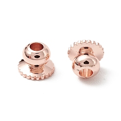 Rose Gold Rack Plating Brass Bead Cap, Long-Lasting Plated, Cadmium Free & Lead Free, Rose Gold, 4x3mm, Hole: 1.2mm