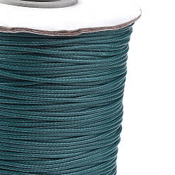 Bleu Vert Coréen cordon ciré, polyester cordon, sarcelle, 1 mm, environ 85 mètres / rouleau