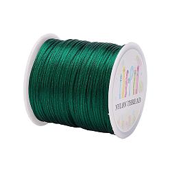 Verdemar Hilo de nylon, cordón de satén de cola de rata, verde mar, 1.0 mm, aproximadamente 76.55 yardas (70 m) / rollo