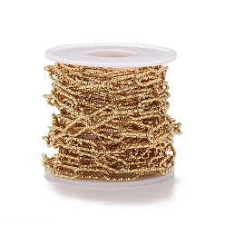 Golden Ion Plating(IP) 304 Stainless Steel Paperclip Chains, Faceted, with Spool, Unwelded, Golden, 17x7x1.5mm, about 16.40 Feet(5m)/Roll