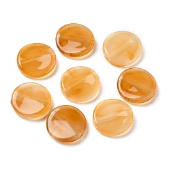 Goldenrod Transparent Acrylic Beads, Flat Round, Goldenrod, 11.5x2.7mm, Hole: 1.2mm, about 1580pcs/500g