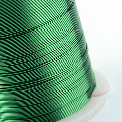 Green Round Copper Jewelry Wire, Green, 26 Gauge, 0.4mm, about 98.42 Feet(30m)/roll