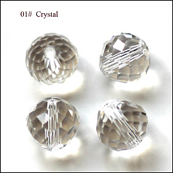 Clear Imitation Austrian Crystal Beads, Grade AAA, Faceted, Teardrop, Clear, 10mm, Hole: 0.9~1mm