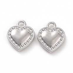 Silver Playing Card Theme Charm, Rack Plating Alloy Pendants, Cadmium Free & Lead Free & Nickle Free, Heart, 18.5x12x2mm, Hole: 2mm
