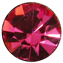 Rosa Abalorios de rhinestone de la aleación, Grado A, rondo, gunmetal, rosa, 8 mm, agujero: 2 mm