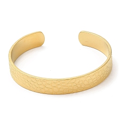 Chapado en Oro Real 18K Revestimiento de iones (ip) 304 brazaletes de acero inoxidable, brazaletes de puño, joyas para mujeres, real 18 k chapado en oro, diámetro interior: 2-1/8~2-3/8 pulgada (5.4~5.9 cm)
